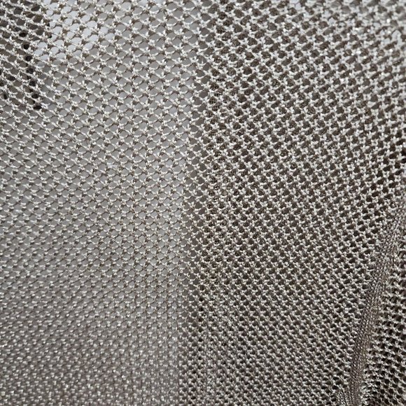 Chicos Travelers Women's Open Knit Open Cardigan Sweater Gold Metallic Sz 0 (S) - Picture 8 of 8